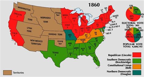 Map Of The US In 1860